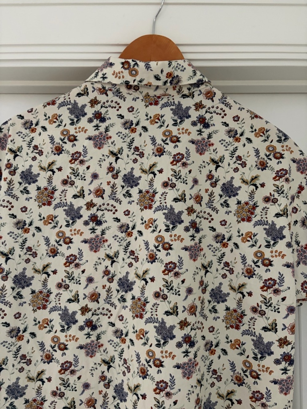 zeagoo Cream Floral Short-Sleeve Button-Down Shirt Dress - Picture 5 of 8